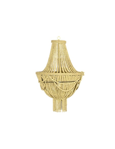 Suspension DKD Home Decor Jaune Marron Métal Bois MDF 40 W 50 x 50 x 73 cm