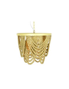 Suspension DKD Home Decor Métal Marron Jaune 50 W Bois MDF (35 x 35 x 95 cm)