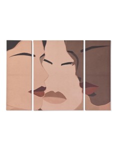 Jeu de 3 tableaux DKD Home Decor Scandinave Femmes 140 x 3,8 x 100 cm