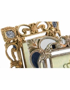 Cadre photo DKD Home Decor 19 x 2 x 25 cm Argenté Doré Résine Shabby Chic (2 Unités) 2