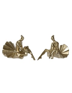 Figurine Décorative DKD Home Decor 17 x 23 x 14,5 cm Doré Danseuse Classique (2 Unités)