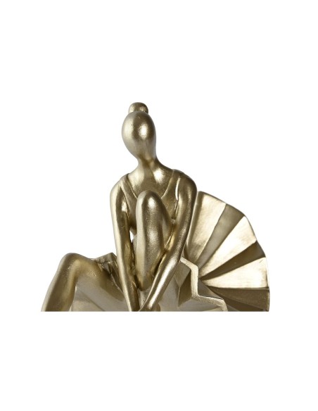 Figurine Décorative DKD Home Decor 17 x 23 x 14,5 cm Doré Danseuse Classique (2 Unités)