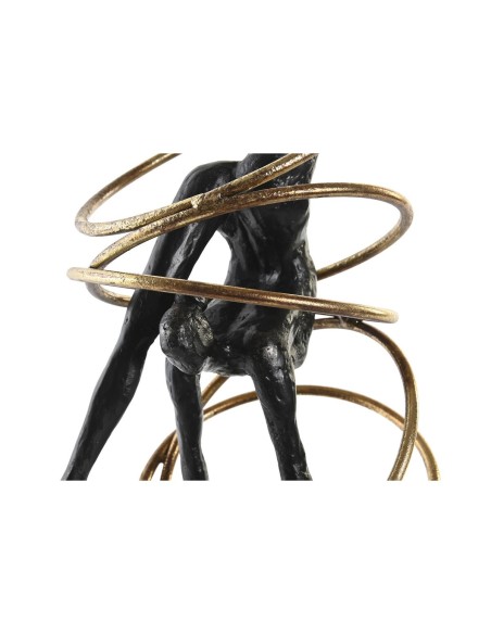 Figurine Décorative DKD Home Decor Noir Doré Métal Résine Moderne (17 x 14 x 42,5 cm)