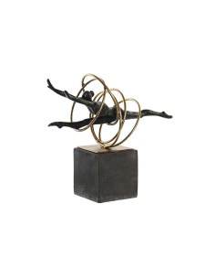 Figurine Décorative DKD Home Decor Noir Doré Métal Résine Moderne (36 x 14 x 29,5 cm)