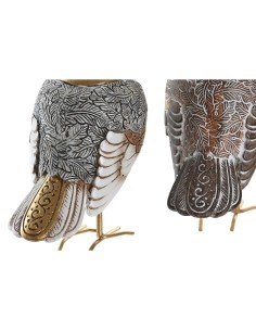 Figurine Décorative DKD Home Decor Beige Blanc Résine Oiseau Moderne (12,5 x 7 x 16 cm) (2 Unités) 2