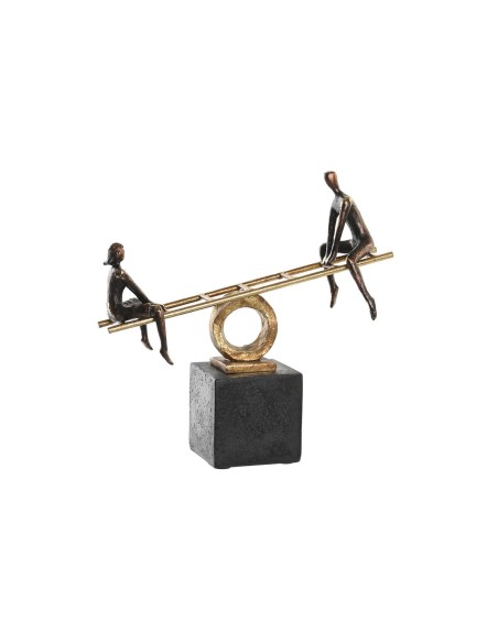 Figurine Décorative DKD Home Decor Noir Doré Métal Résine Personnes Moderne (27 x 9 x 27,5 cm)
