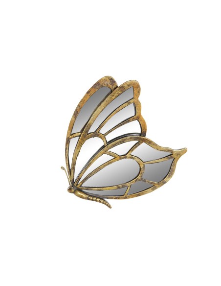 Décoration murale DKD Home Decor Miroir Doré Résine Papillon (25 x 4,5 x 25 cm)