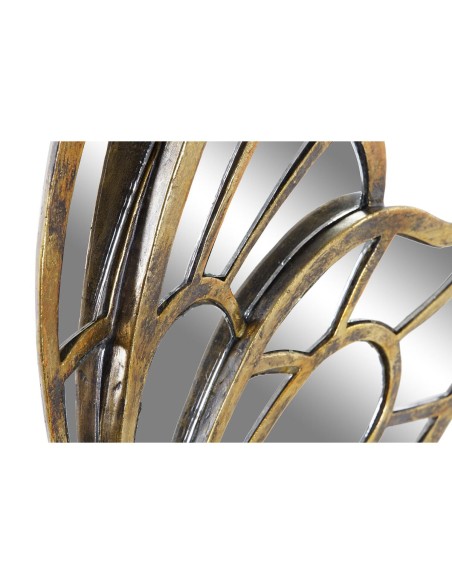 Décoration murale DKD Home Decor Miroir Doré Résine Papillon (25 x 4,5 x 25 cm)