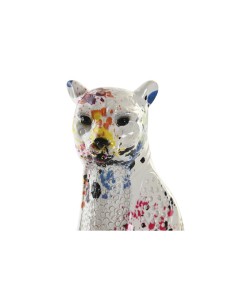 Figurine Décorative DKD Home Decor Blanc Multicouleur Léopard Moderne 16 x 8 x 25 cm 2