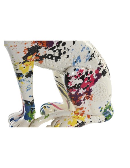 Figurine Décorative DKD Home Decor Blanc Multicouleur Léopard Moderne 16 x 8 x 25 cm