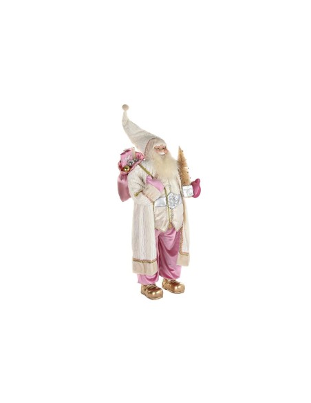 Décorations de Noël DKD Home Decor Gris Rose PVC Bois 60 x 50 x 124 cm