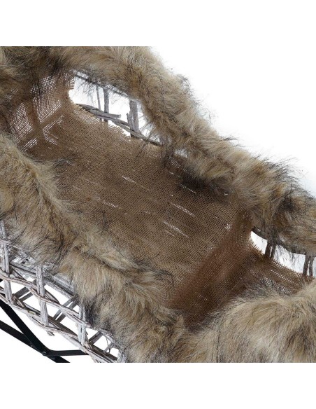 Décorations de Noël DKD Home Decor Renne Blanc Marron osier 58 x 30 x 30 cm (3 Pièces)