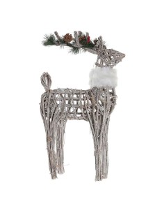 Décorations de Noël DKD Home Decor Blanc Renne 33 x 14 x 60 cm