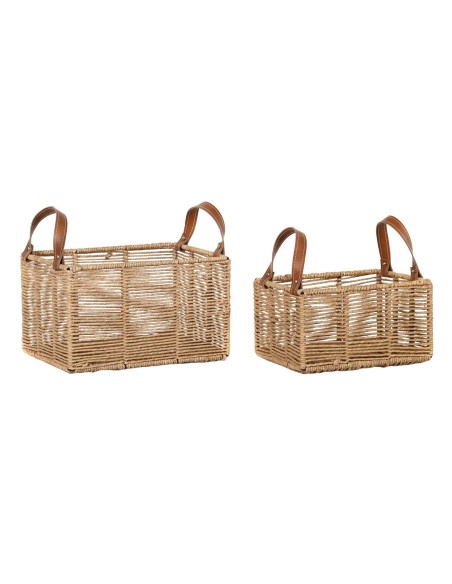 Set de basket DKD Home Decor Métal Corde Boho (36 x 27 x 33 cm) (36 x 27 x 20 cm)