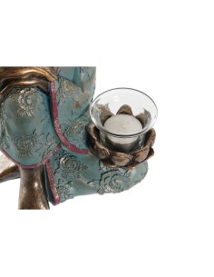Figurine Décorative DKD Home Decor 17 x 14,5 x 23,7 cm Doré Buda Vert Oriental (2 Unités) 2