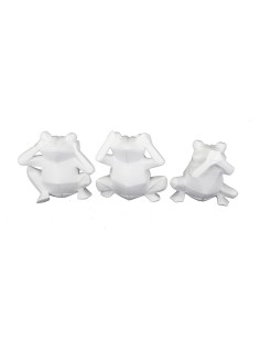Figurine Décorative DKD Home Decor 18,5 x 13 x 17,8 cm Blanc Grenouille (3 Unités)