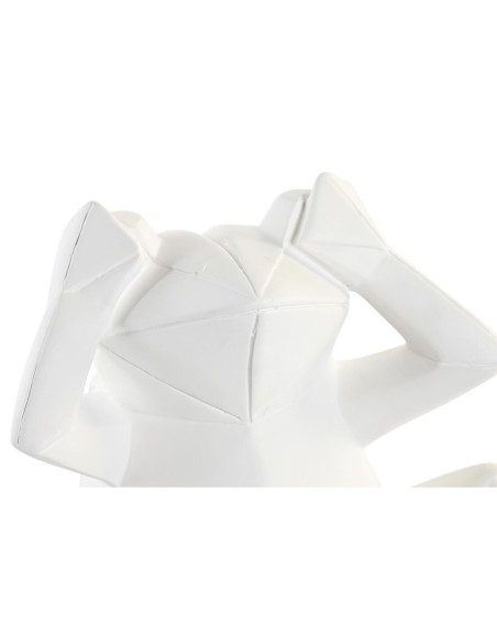 Figurine Décorative DKD Home Decor 18,5 x 13 x 17,8 cm Blanc Grenouille (3 Unités)