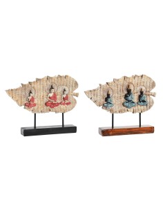 Figurine Décorative DKD Home Decor 38 x 6 x 29,5 cm Rouge Buda Vert Oriental (2 Unités)