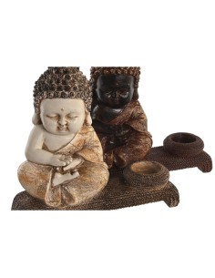Figurine Décorative DKD Home Decor 22 x 8,2 x 23 cm Rouge Beige Buda Oriental (4 Pièces) 2