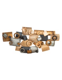 Décoration murale DKD Home Decor Abstrait Gris Métal Cuivre Moderne Cercles (109 x 7 x 53 cm)