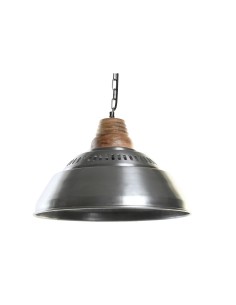 Suspension DKD Home Decor Argenté Marron Fer Bois de manguier 50 W (43 x 43 x 31 cm)