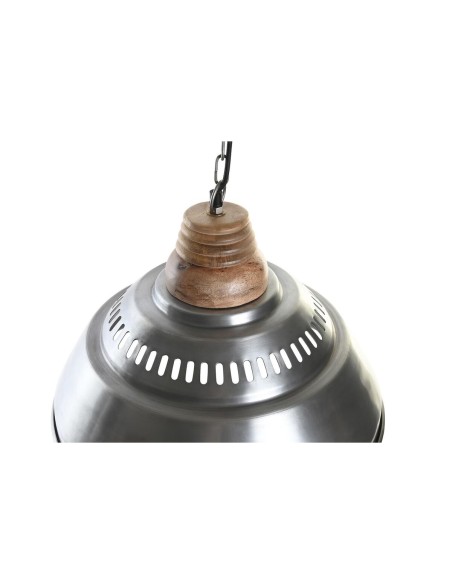 Suspension DKD Home Decor Argenté Marron Fer Bois de manguier 50 W (43 x 43 x 31 cm)
