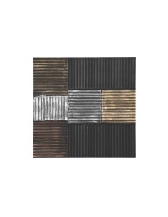 Décoration murale DKD Home Decor Noir Doré Glamour Moderne Bois MDF (91 x 3 x 91 cm)