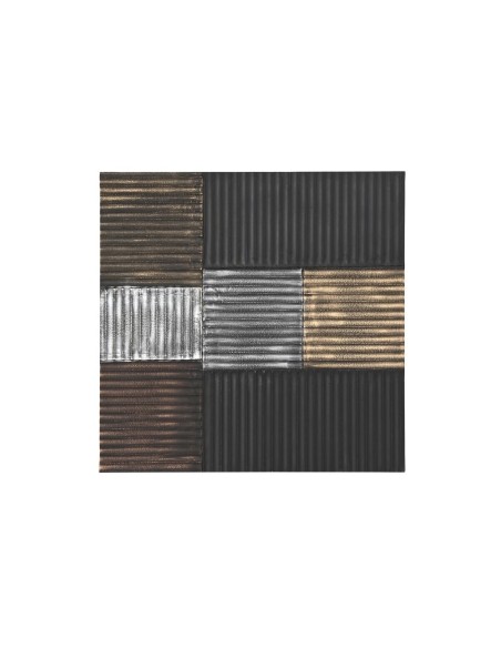 Décoration murale DKD Home Decor Noir Doré Glamour Moderne Bois MDF (91 x 3 x 91 cm)