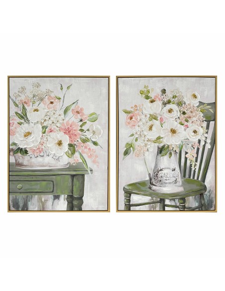 Cadre DKD Home Decor Shabby Chic Vase 60 x 3,5 x 80 cm (2 Unités)
