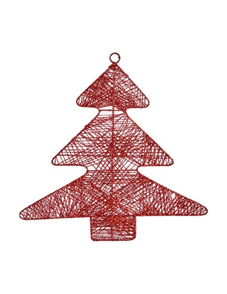 Décorations de Noël Rouge Métal Sapin de Noël 36,7 x 0,2 x 37,5 cm