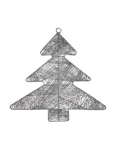 Décorations de Noël Argenté Sapin de Noël 36,7 x 0,2 x 37,5 cm Métal Plastique