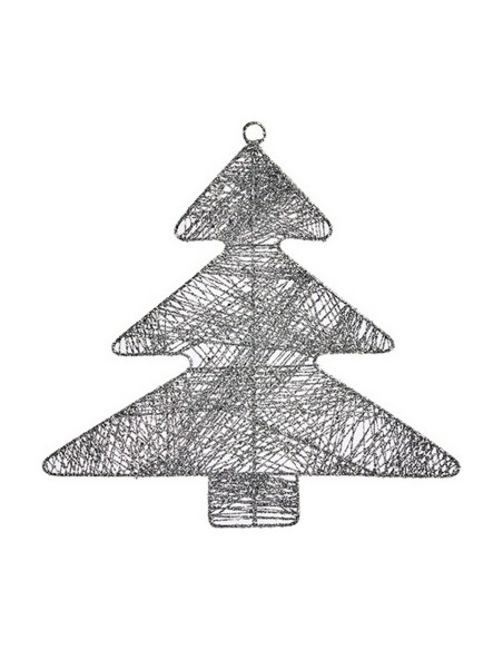 Décorations de Noël Argenté Sapin de Noël 36,7 x 0,2 x 37,5 cm Métal Plastique