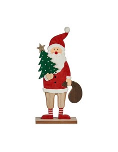 Figurine Décorative Krist+ 19XD35887-02 Blanc Marron Rouge Vert Père Noël 5 x 30 x 15 cm