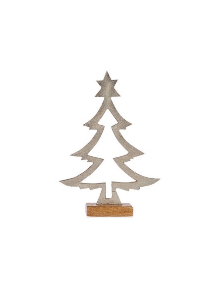 Sapin de Noël silhouette 5 x 29 x 20,5 cm Argenté Bois