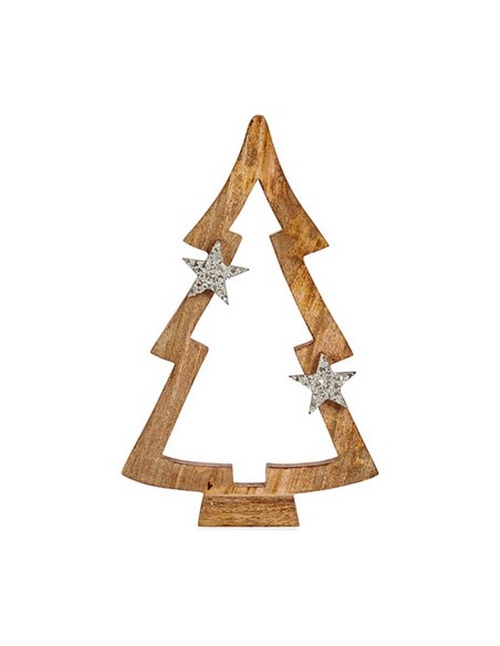 Sapin de Noël Marron silhouette 7 x 50 x 32 cm Argenté Bois