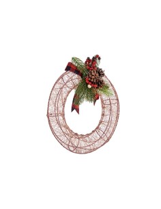 Couronne de Noël 29 x 12 x 30 cm Métal champagne