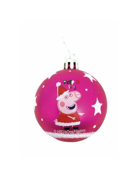 Boule de Noël Peppa Pig Cosy corner Fuchsia 10 Unités Plastique (Ø 6 cm)
