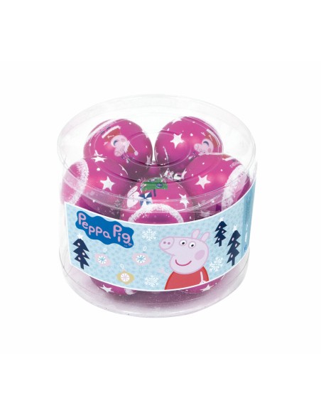 Boule de Noël Peppa Pig Cosy corner Fuchsia 10 Unités Plastique (Ø 6 cm)