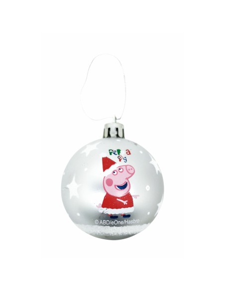 Boule de Noël Peppa Pig Cosy corner Argenté 10 Unités Plastique (Ø 6 cm)