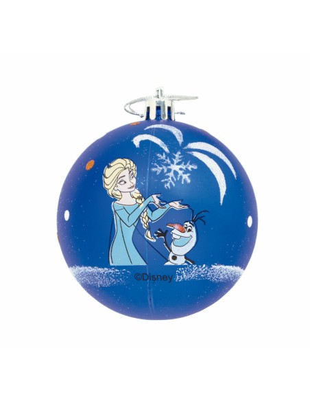 Boule de Noël Frozen Memories 6 Unités Bleu Blanc Plastique (Ø 8 cm)