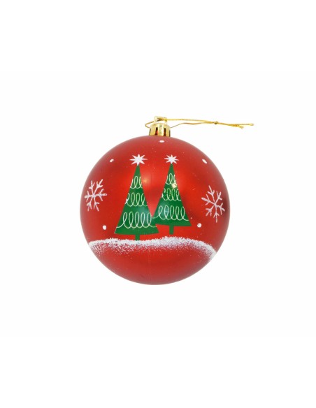 Boule de Noël Mickey Mouse Happy smiles 10 Unités Rouge Plastique (Ø 6 cm)