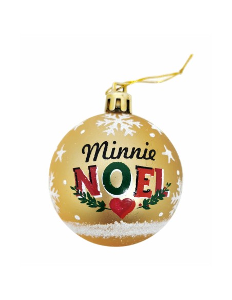 Boule de Noël Minnie Mouse Lucky Doré 10 Unités Plastique (Ø 6 cm)