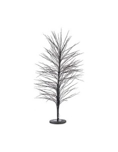 Sapin de Noël 70 x 150 x 70 cm Noir Métal Fibres optiques