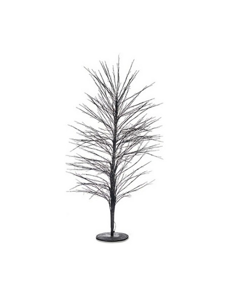 Sapin de Noël 70 x 150 x 70 cm Noir Métal Fibres optiques
