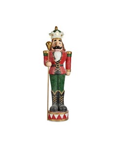 Figurine Décorative Casse-Noisette Rouge Lumière LED Polyrésine 20 x 86 x 28 cm