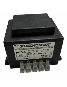 Transformateur de sécurité pour l'éclairage des piscines PHONOVOX tp31100 100 VA 12 V 230 V 50-60 Hz 9,8 x 7,9 x 7,4 cm