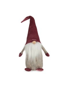 Figurine Décorative Gnome Gris Bordeaux Blanc Bois Sable 14 x 48 x 17,5 cm
