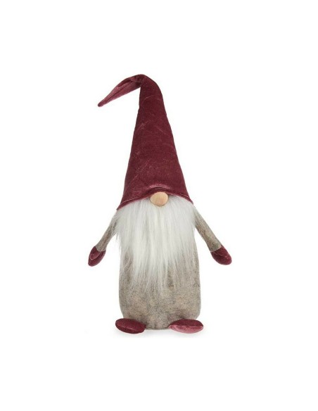 Figurine Décorative Gnome Gris Bordeaux Blanc Bois Sable 14 x 48 x 17,5 cm