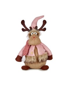 renne de noël Rose Marron 15 x 43 x 19 cm