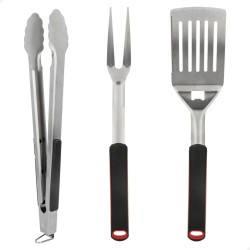 Ensemble d'ustensiles pour barbecue Aktive 3 Pièces Barbecue Acier inoxydable 9 x 41 x 5 cm (4 Unités) 2